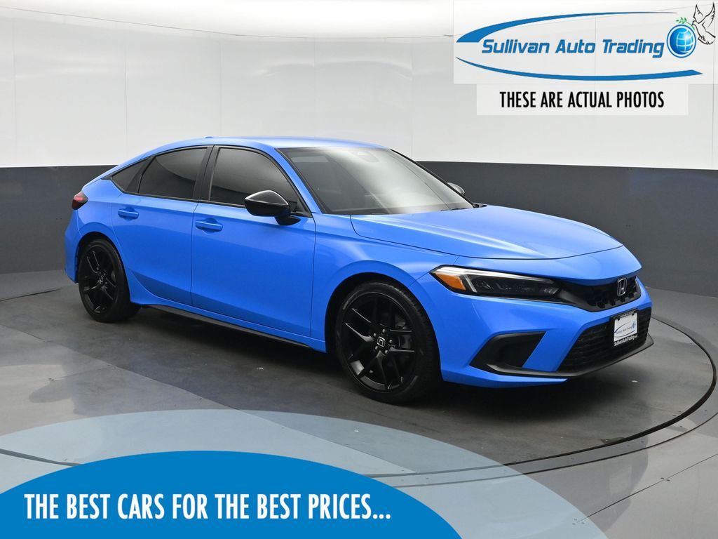 Boost Blue Pearl 2024 Honda Civic Hatchback Sport FWD Hatchback Front-Wheel Drive Continuously Variable Transmission