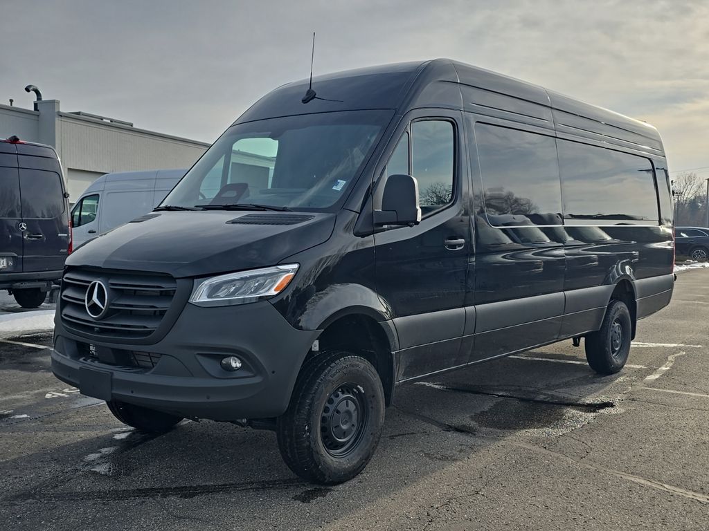 Obsidian Black Metallic 2026 Mercedes-Benz Sprinter Cargo Van All-Wheel Drive 9-Speed Automatic