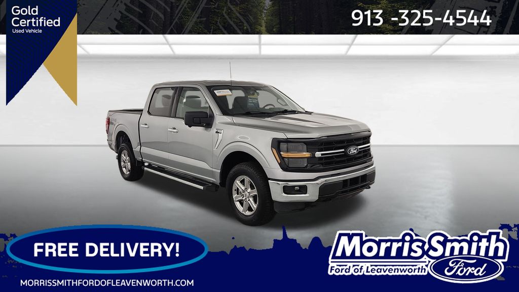 Iconic Silver Metallic 2024 Ford F-150 XLT SuperCrew 4WD Pickup Truck Four-Wheel Drive Automatic
