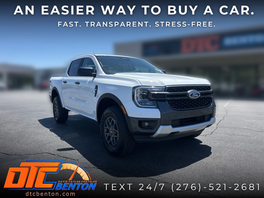 Oxford White 2025 Ford Ranger XLT SuperCrew 4WD Pickup Truck Four-Wheel Drive Automatic
