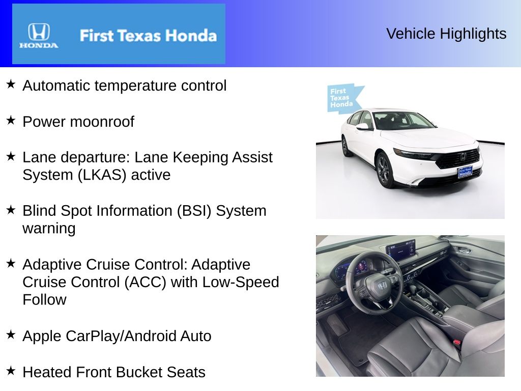 Used Car 2025 Honda Accord Hybrid  Ex-l For Sale Under $35,000 In Austin, Texas
