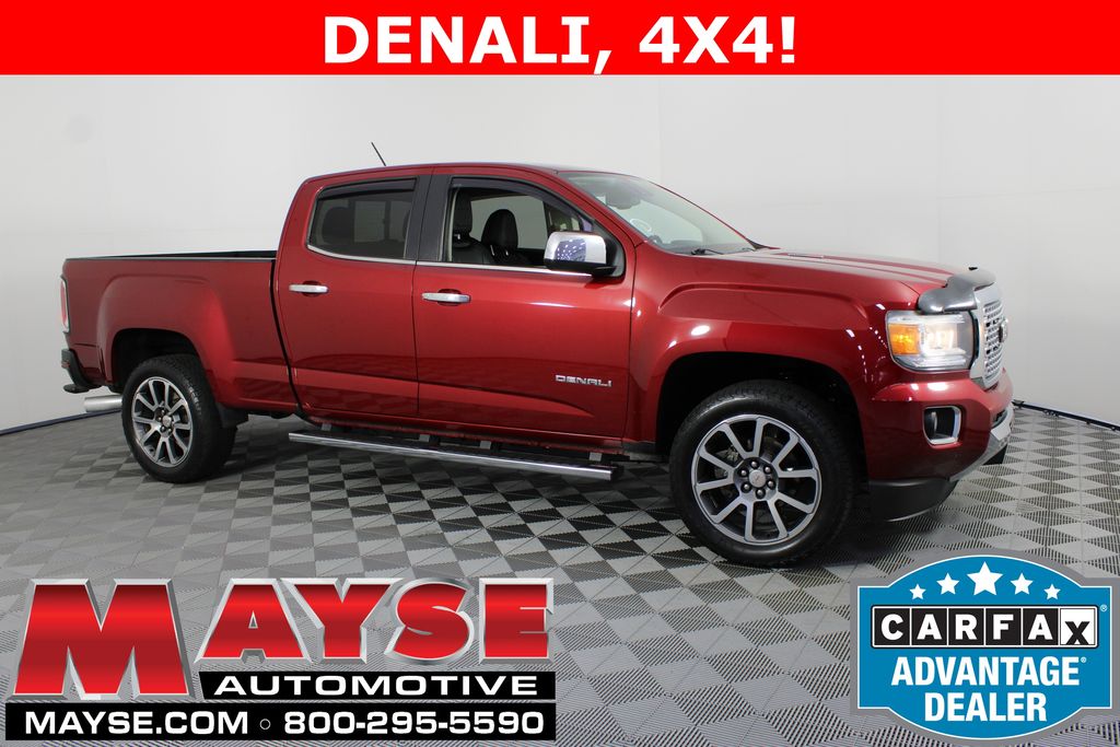 Red Quartz Tintcoat 2019 GMC Canyon Denali Crew Cab 4WD Pickup Truck Four-Wheel Drive 6-Speed Automatic