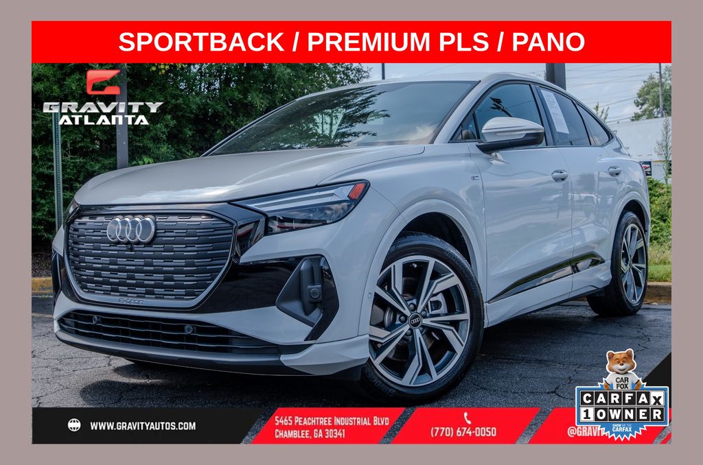 Glacier White Metallic 2024 Audi Q4 e-tron Sportback Sedan All-Wheel Drive Automatic