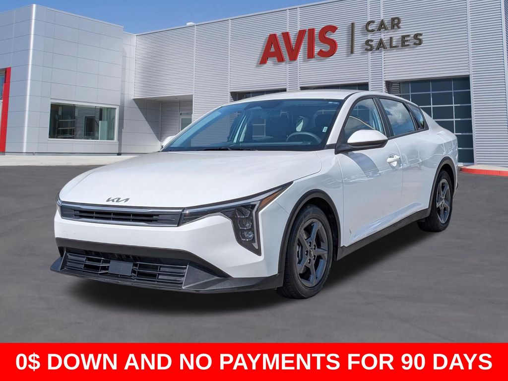 Snow White Pearl 2025 Kia K4 LXS FWD Sedan Front-Wheel Drive Continuously Variable Transmission