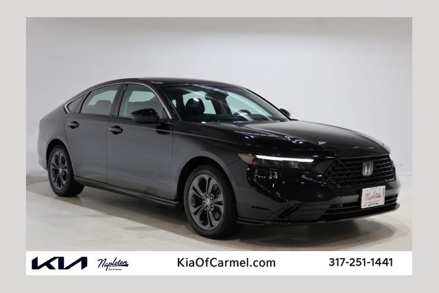Black 2025 Honda Accord Hybrid Sedan Front-Wheel Drive Continuously Variable Transmission