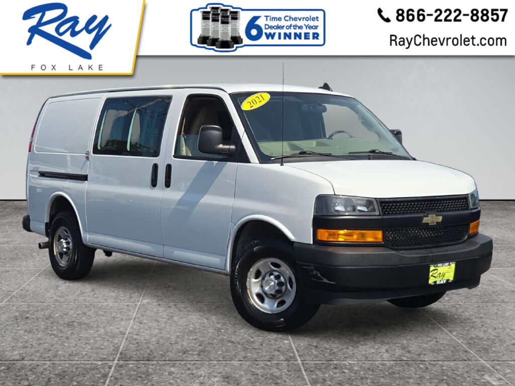 Summit White 2021 Chevrolet Express Cargo Van Rear-Wheel Drive 6-Speed Automatic Overdrive