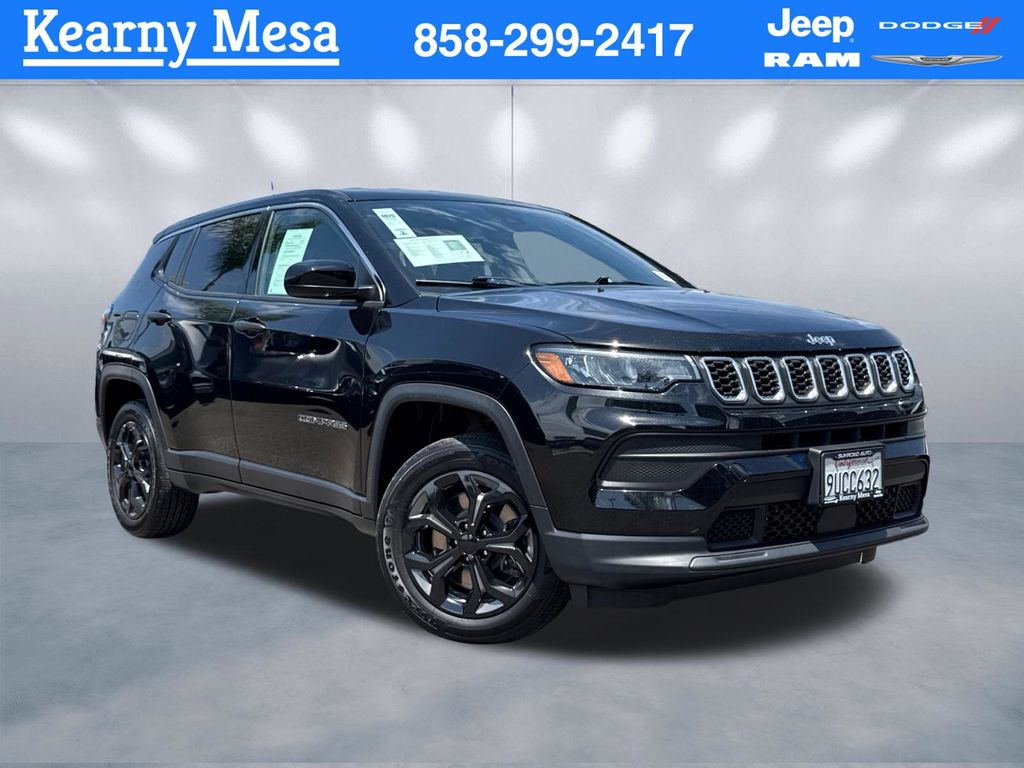 Diamond Black Crystal Pearlcoat 2025 Jeep Compass SUV / Crossover Four-Wheel Drive 8-Speed Automatic