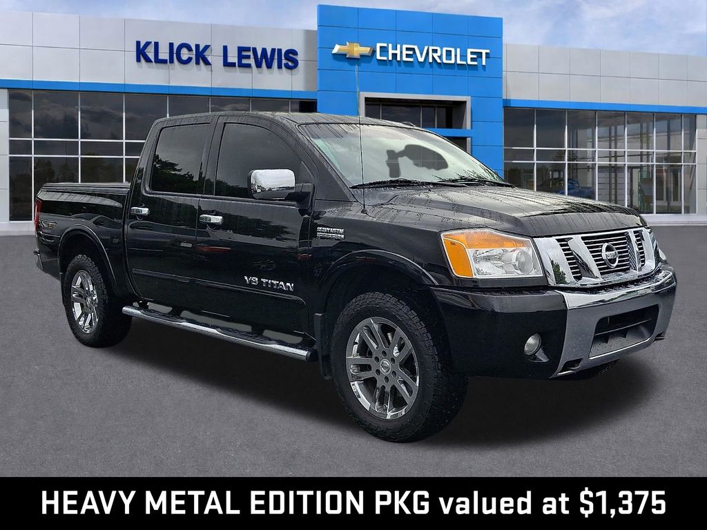 Galaxy Black Metallic 2012 Nissan Titan Pickup Truck Four-Wheel Drive 5-Speed Automatic