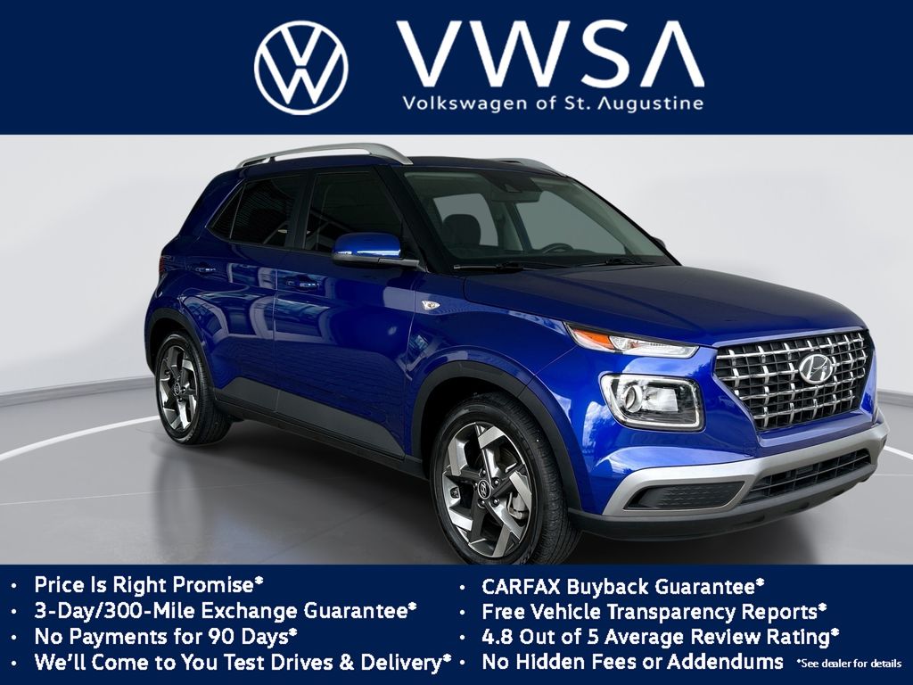 Intense Blue 2022 Hyundai Venue SEL FWD SUV / Crossover Front-Wheel Drive Continuously Variable Transmission