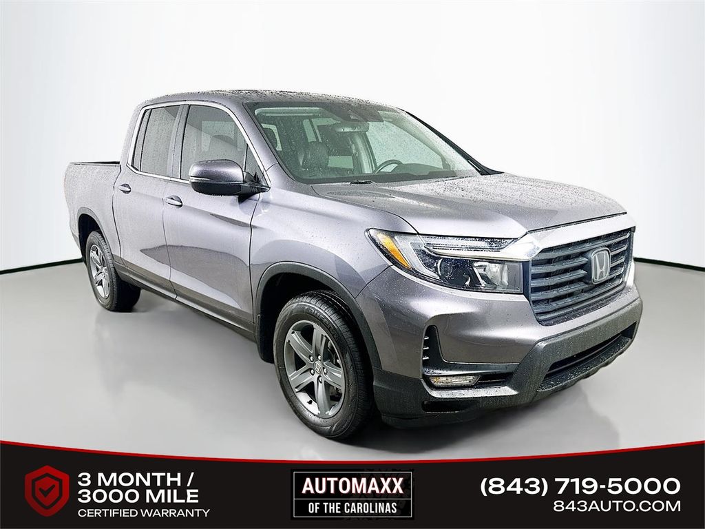 Gray (Modern Steel Metallic) 2021 Honda Ridgeline RTL AWD Pickup Truck All-Wheel Drive 9-Speed Automatic