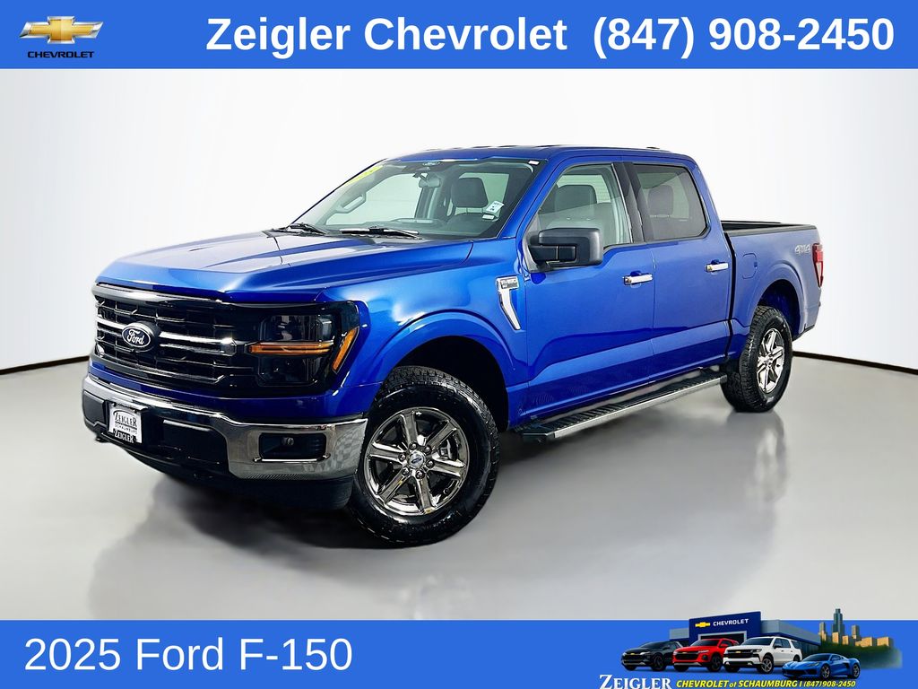 Blue Metallic 2025 Ford F-150 XLT SuperCrew 4WD Pickup Truck Four-Wheel Drive Automatic
