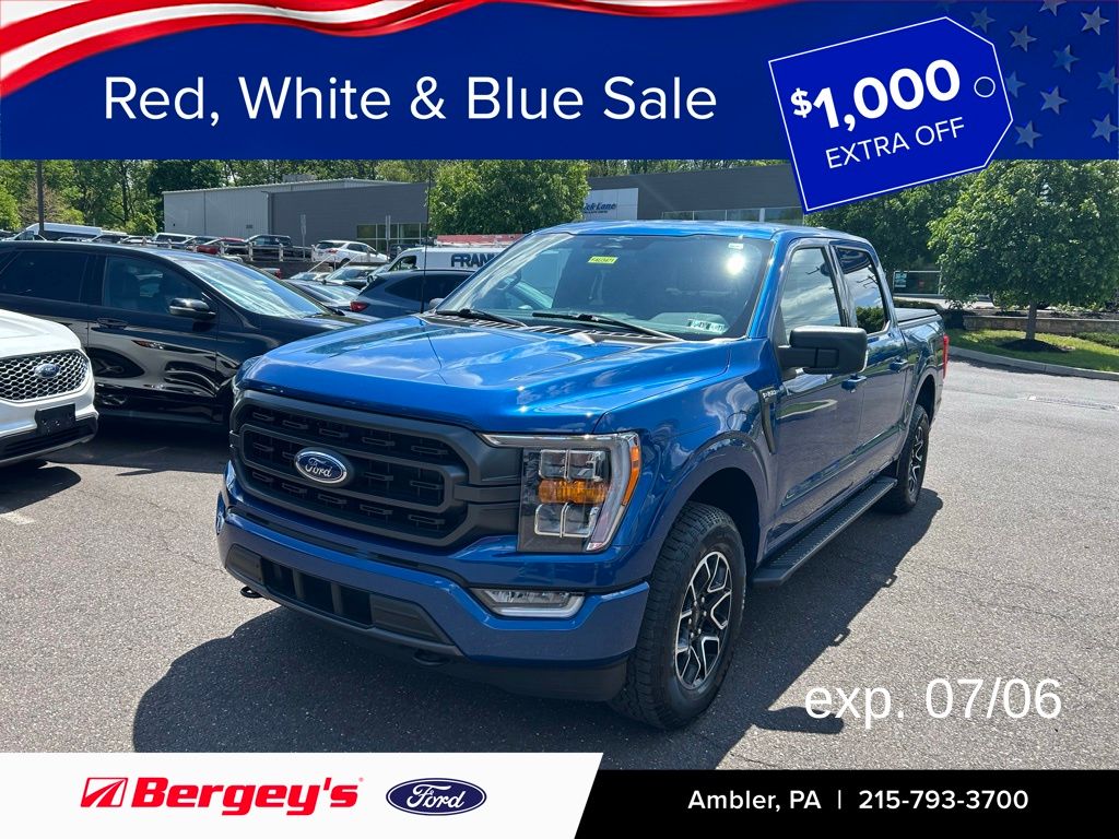 Atlas Blue Metallic 2023 Ford F-150 Pickup Truck Four-Wheel Drive Automatic
