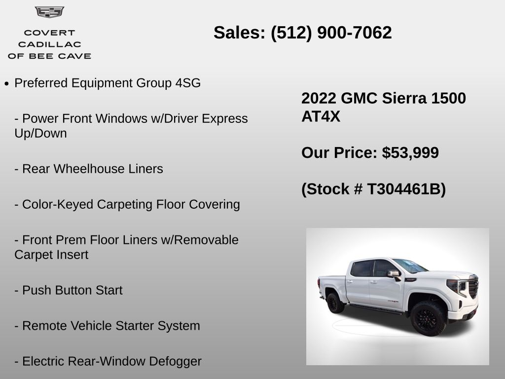 Used Car 2022 Gmc Sierra 1500  At4x For Sale Under $60,000 In Austin, Texas