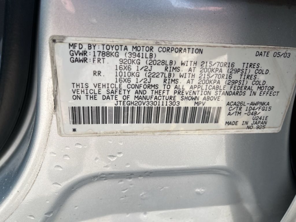 2003 Toyota RAV4 Base 10