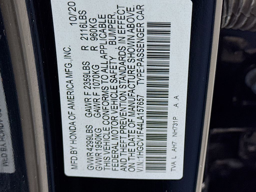 Used Car 2020 Honda Accord  Ex For Sale Under $20,000 In Austin, Texas