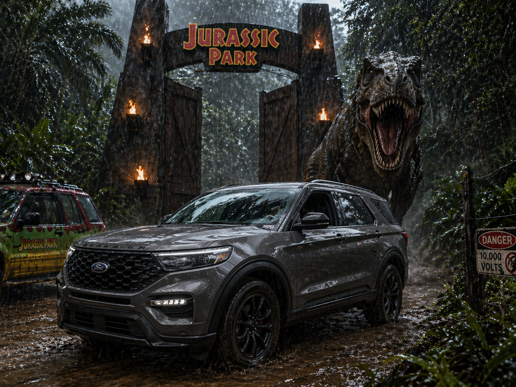 Carbonized Gray Metallic 2023 Ford Explorer ST-Line AWD SUV / Crossover All-Wheel Drive Automatic