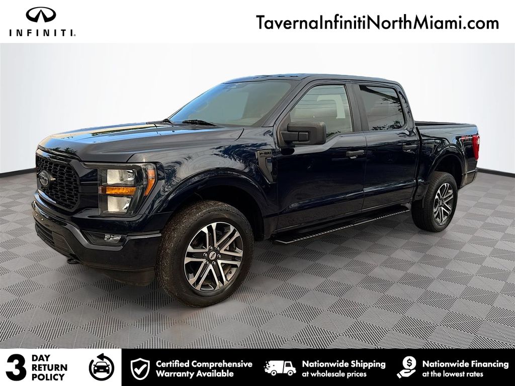 Blue Metallic 2023 Ford F-150 XL SuperCrew 4WD Pickup Truck Four-Wheel Drive Automatic