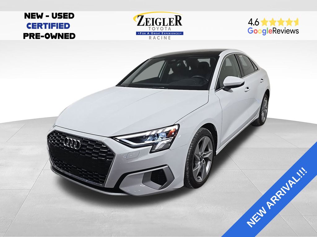 Ibis White 2023 Audi A3 Sedan Front-Wheel Drive 7-Speed Automatic