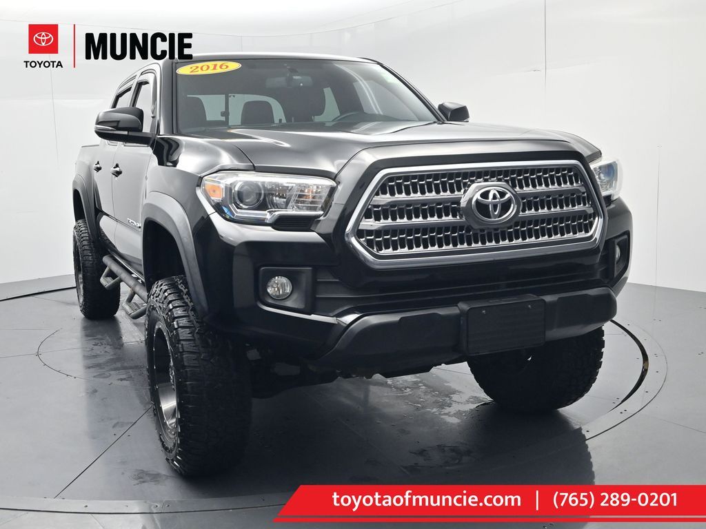 Black 2016 Toyota Tacoma Double Cab V6 TRD Off Road 4WD Pickup Truck Four-Wheel Drive 6-Speed Automatic