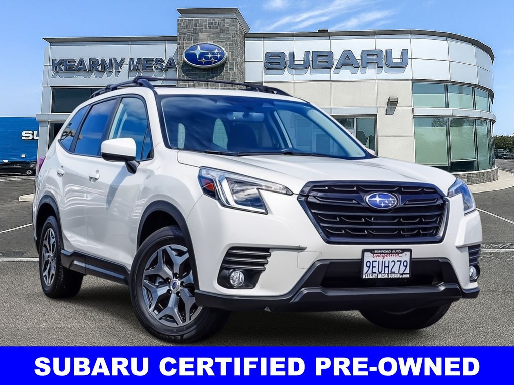 Crystal White Pearl 2023 Subaru Forester Premium Crossover AWD SUV / Crossover All-Wheel Drive Continuously Variable Transmission