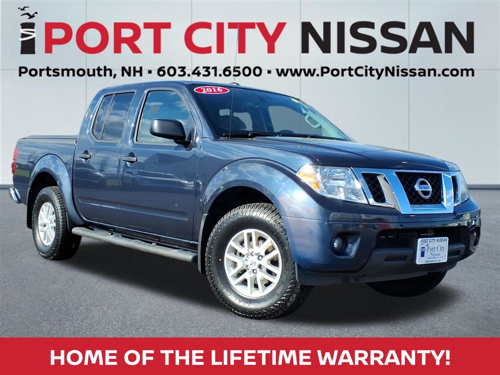 Arctic Blue Metallic 2016 Nissan Frontier SV Crew Cab 4WD Pickup Truck Four-Wheel Drive 5-Speed Automatic Overdrive