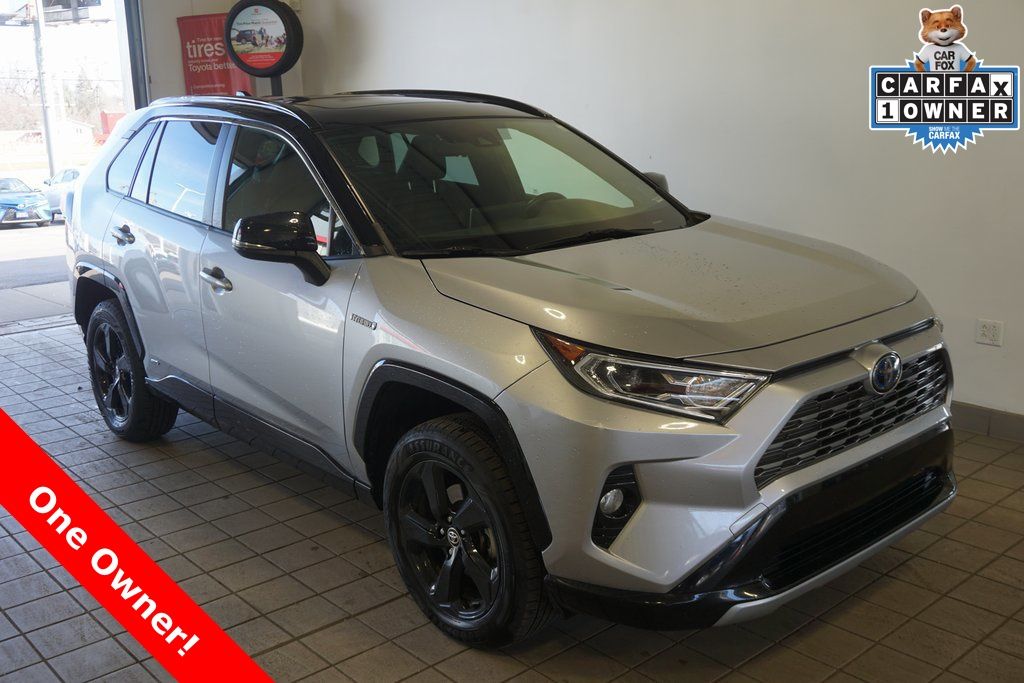 Silver Sky Metallic w/Midnight Black Roof 2020 Toyota RAV4 Hybrid XSE AWD SUV / Crossover All-Wheel Drive Continuously Variable Transmission