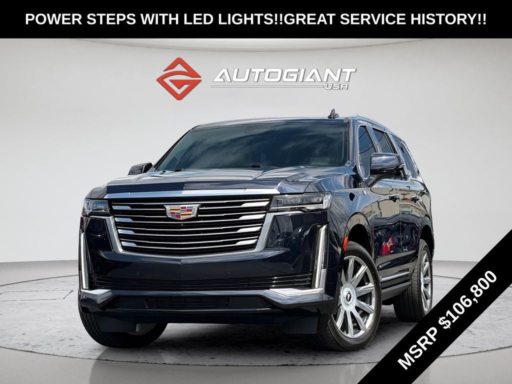 Dark Moon Blue Metallic 2021 Cadillac Escalade SUV / Crossover Four-Wheel Drive 