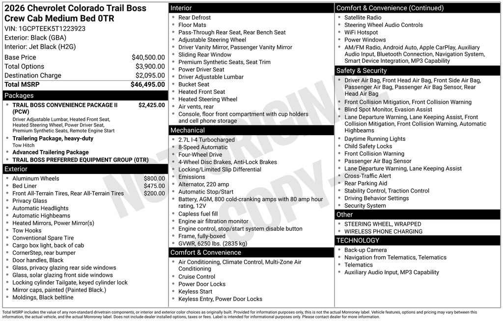 2026 Chevrolet Colorado Trail Boss Black at Bob Mills Chevrolet