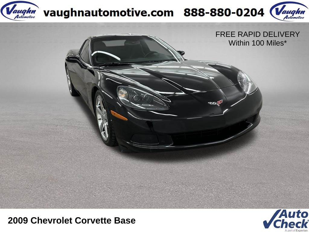 Black 2009 Chevrolet Corvette Coupe Rear-Wheel Drive 6-Speed Manual