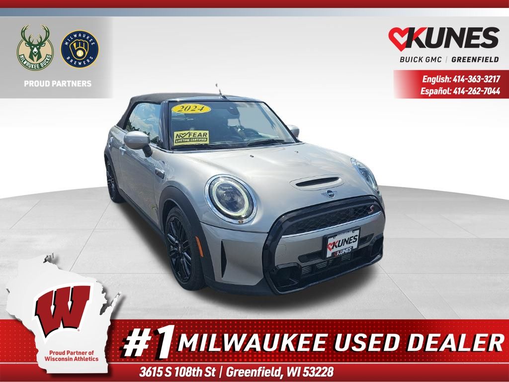 Silver 2024 MINI Cooper S Convertible FWD Convertible Front-Wheel Drive 7-Speed Automatic