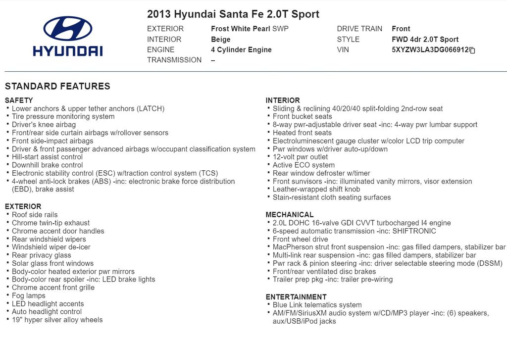 2013 Hyundai Santa Fe Sport 2.0T 29