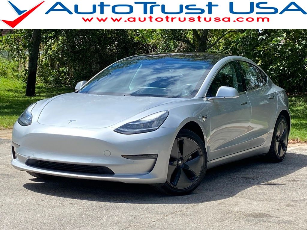 Silver 2018 Tesla Model 3 Long Range RWD Sedan Rear-Wheel Drive 1-Speed Automatic