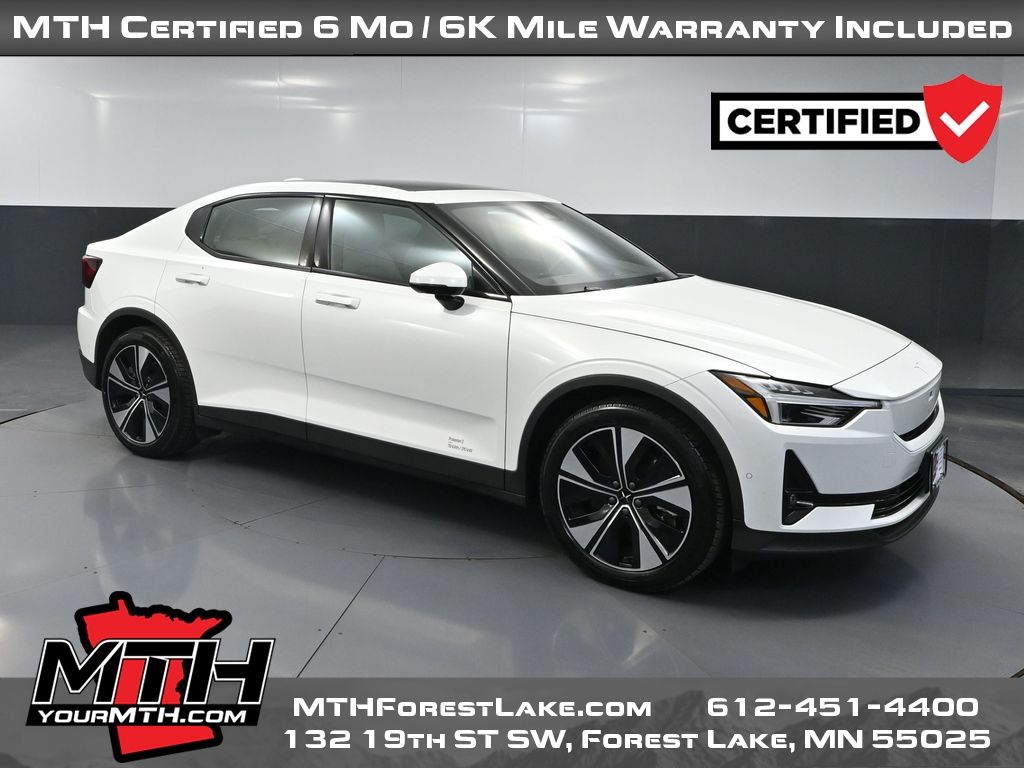 White (Snow Metallic) 2024 Polestar 2 Sedan All-Wheel Drive 1-Speed Automatic
