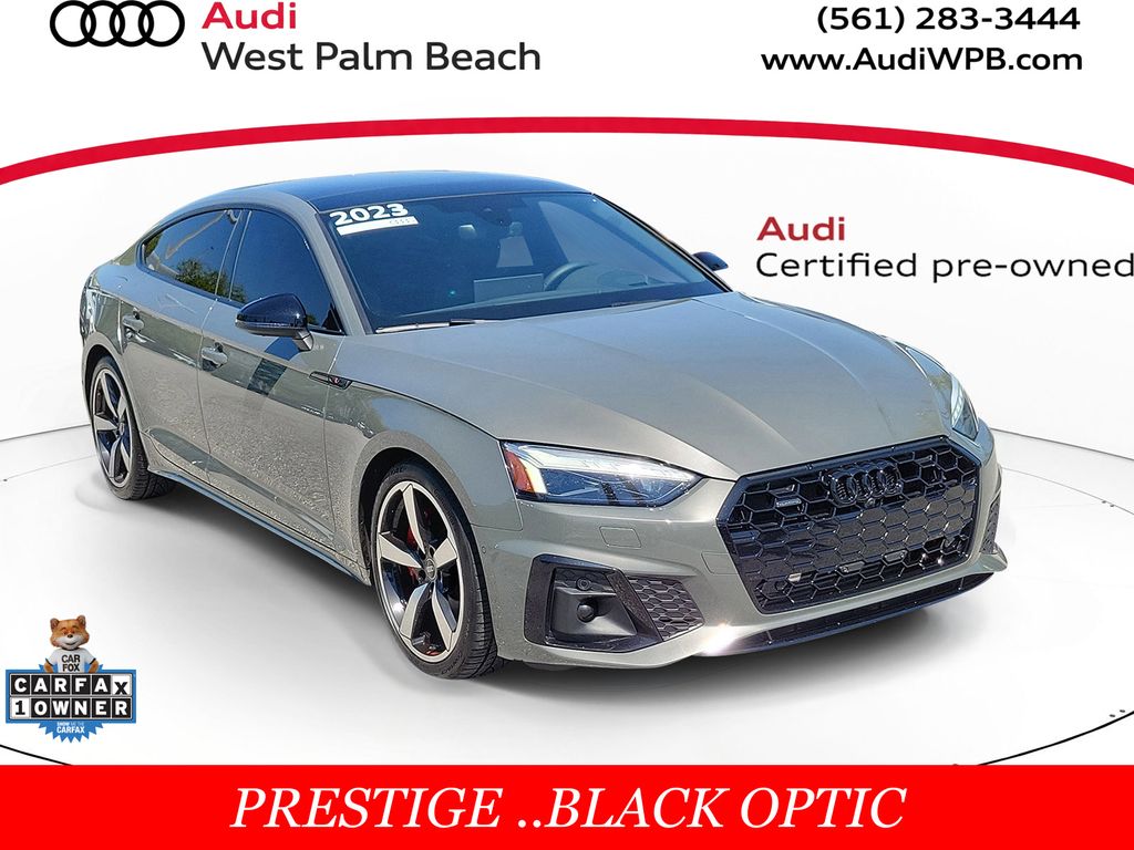 Chronos Gray Metallic 2023 Audi A5 Sportback quattro Prestige S Line 45 TFSI AWD Sedan All-Wheel Drive 7-Speed Automatic