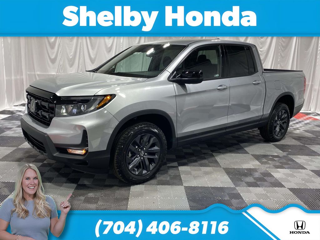 Solar Silver Metallic 2026 Honda Ridgeline Sport AWD Pickup Truck All-Wheel Drive 9-Speed Automatic