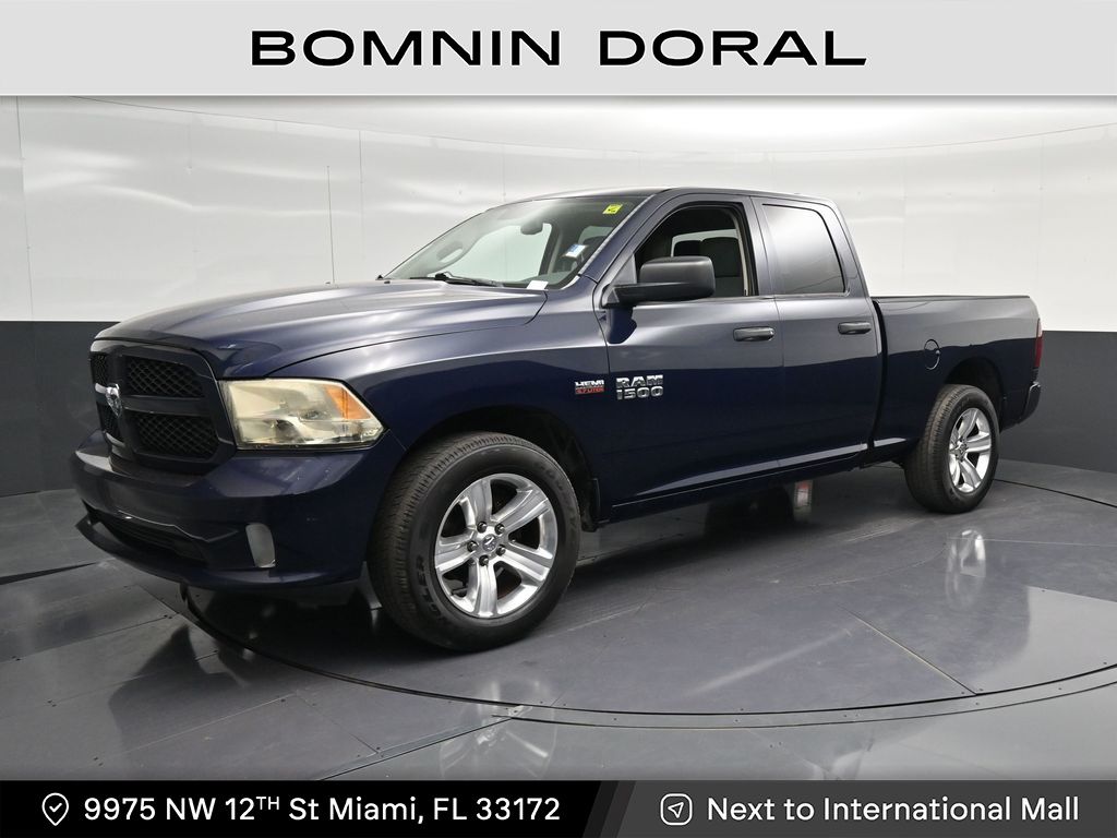 True Blue Pearlcoat 2014 RAM 1500 Express Quad Cab RWD Pickup Truck 4X2 8-Speed Automatic