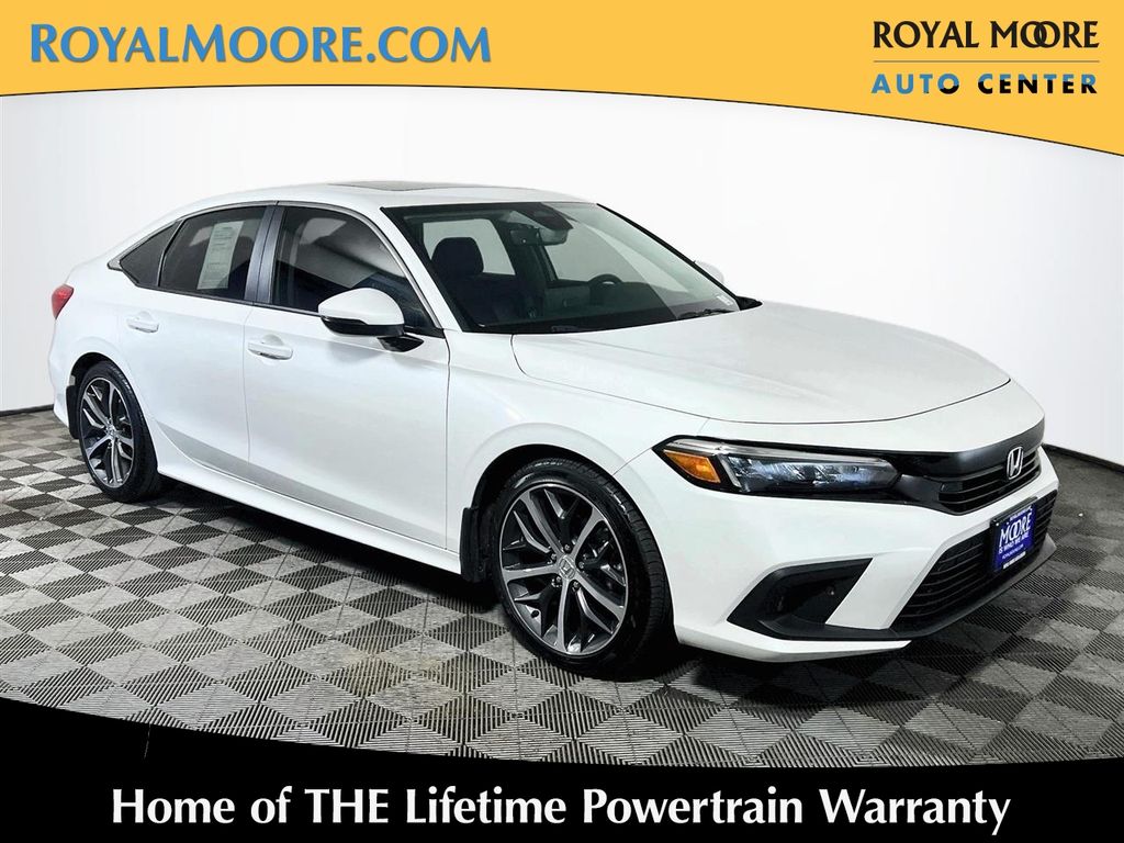 Platinum White Pearl 2024 Honda Civic Sedan Front-Wheel Drive Continuously Variable Transmission