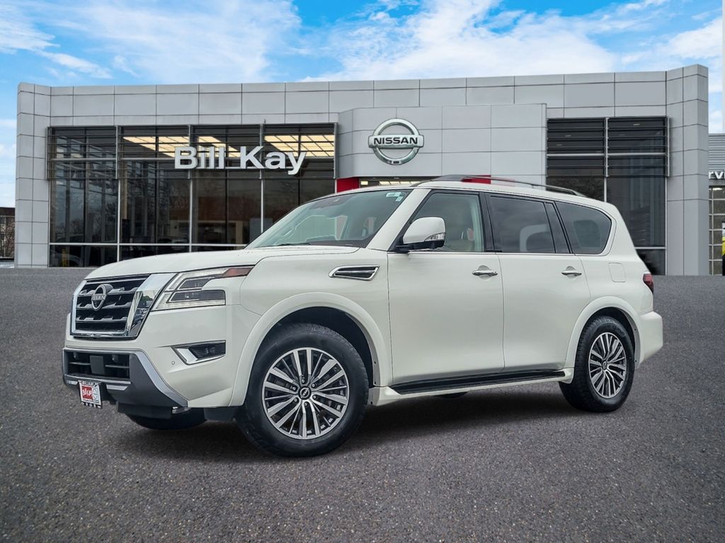 Aspen White Tricoat 2023 Nissan Armada SL 4WD SUV / Crossover Four-Wheel Drive 7-Speed Automatic