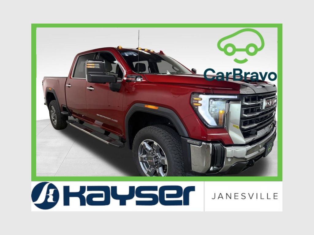 Volcanic Red Tintcoat 2025 GMC Sierra 3500HD SLT Crew Cab 4WD Pickup Truck Four-Wheel Drive Automatic