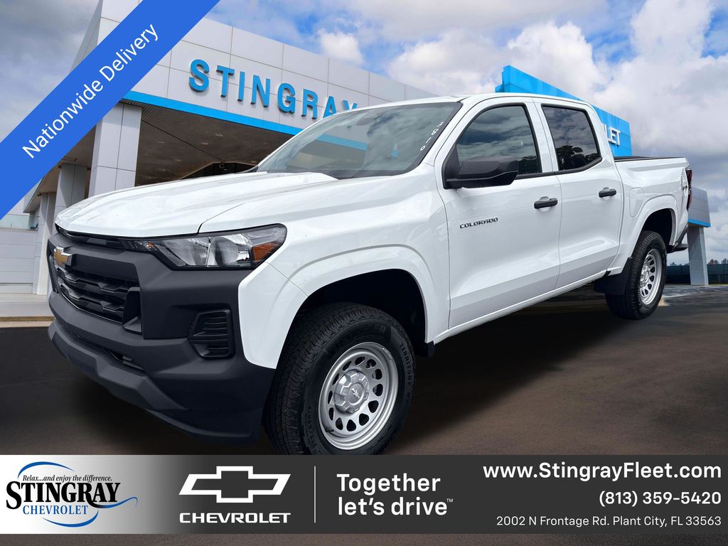 Summit White 2026 Chevrolet Colorado Work Truck Crew Cab 4WD Pickup Truck Four-Wheel Drive 8-Speed Automatic