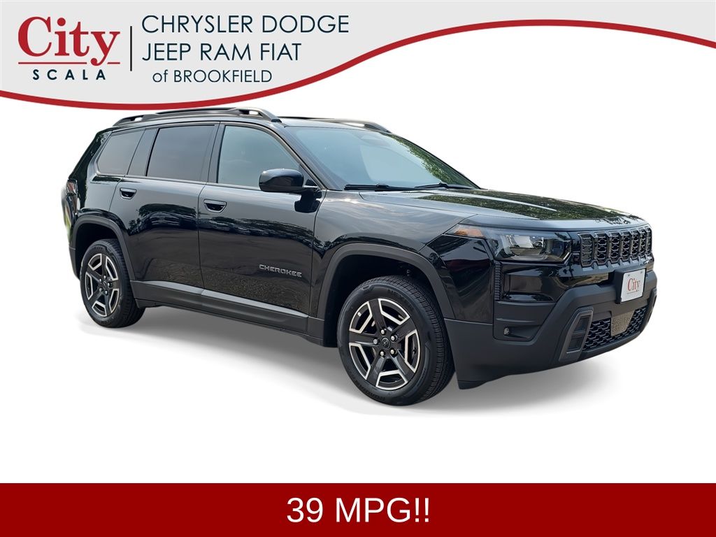 Diamond Black Crystal Pearlcoat 2026 Jeep Cherokee SUV / Crossover Four-Wheel Drive Continuously Variable Transmission