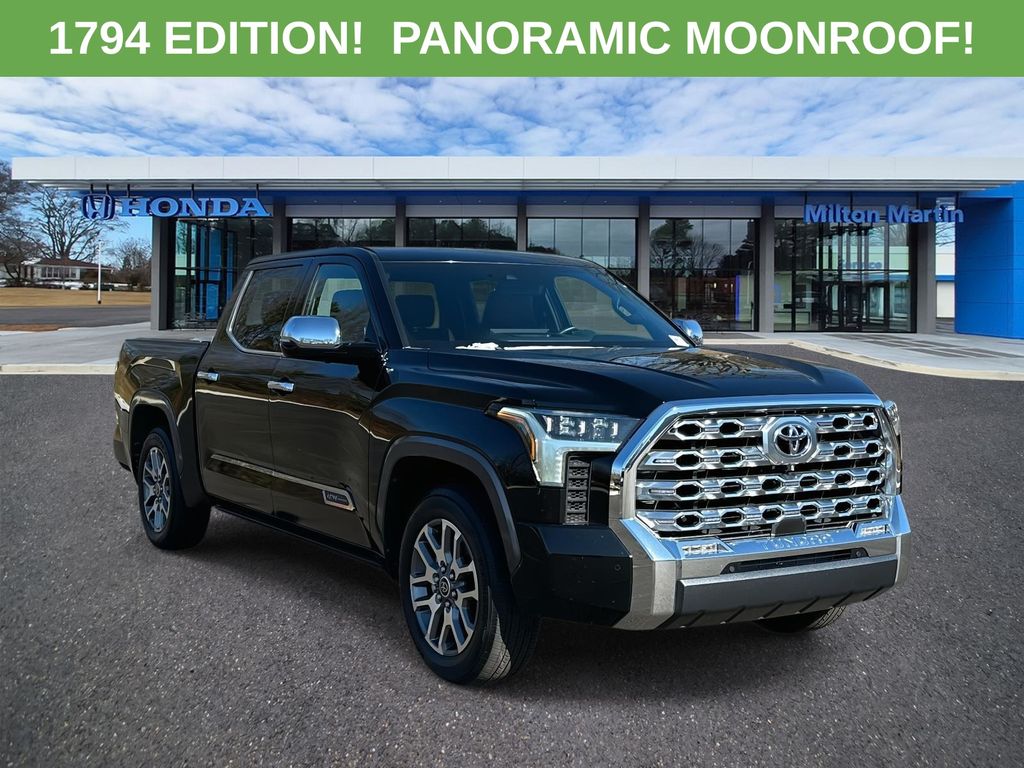 Midnight Black Metallic 2023 Toyota Tundra 1794 Edition CrewMax Cab RWD Pickup Truck 4X2 Automatic