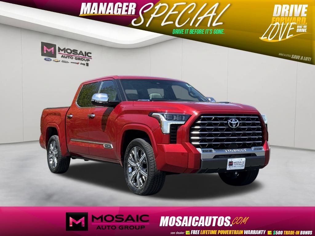 Red 2023 Toyota Tundra Hybrid Pickup Truck Four-Wheel Drive Automatic