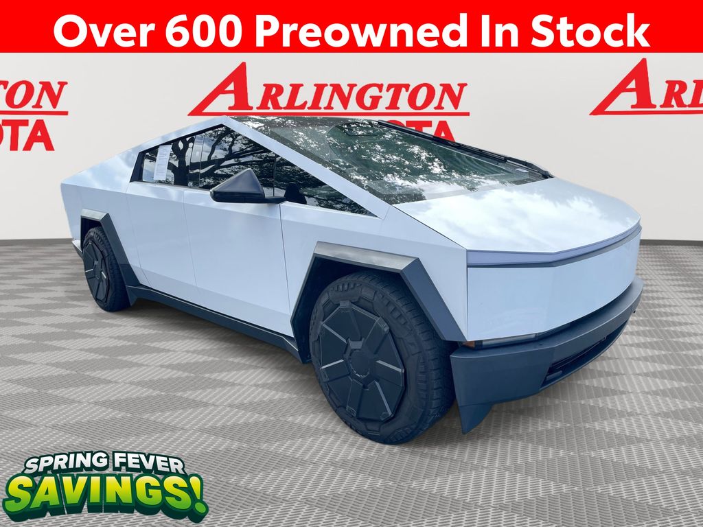 Silver 2024 Tesla Cybertruck Crew Cab AWD Pickup Truck All-Wheel Drive 1-Speed Automatic