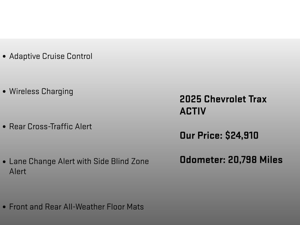 2025 Chevrolet Trax ACTIV Black at John Sisson Motors