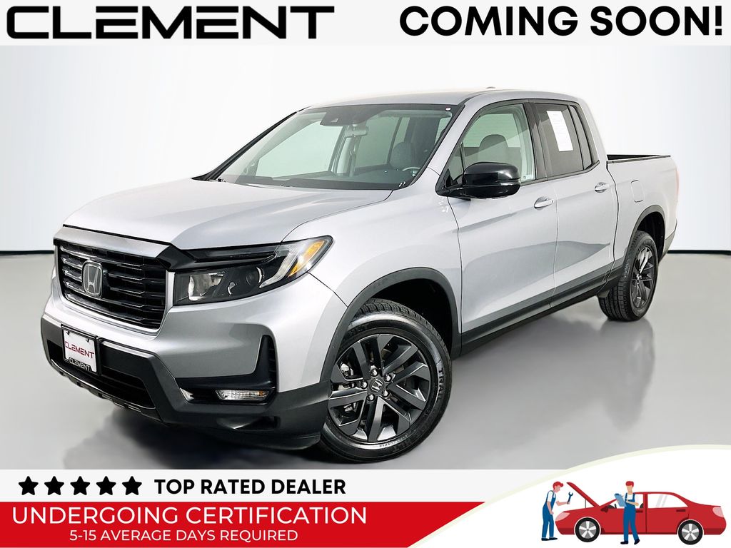 Pacific Pewter Metallic 2023 Honda Ridgeline Sport AWD Pickup Truck All-Wheel Drive 9-Speed Automatic