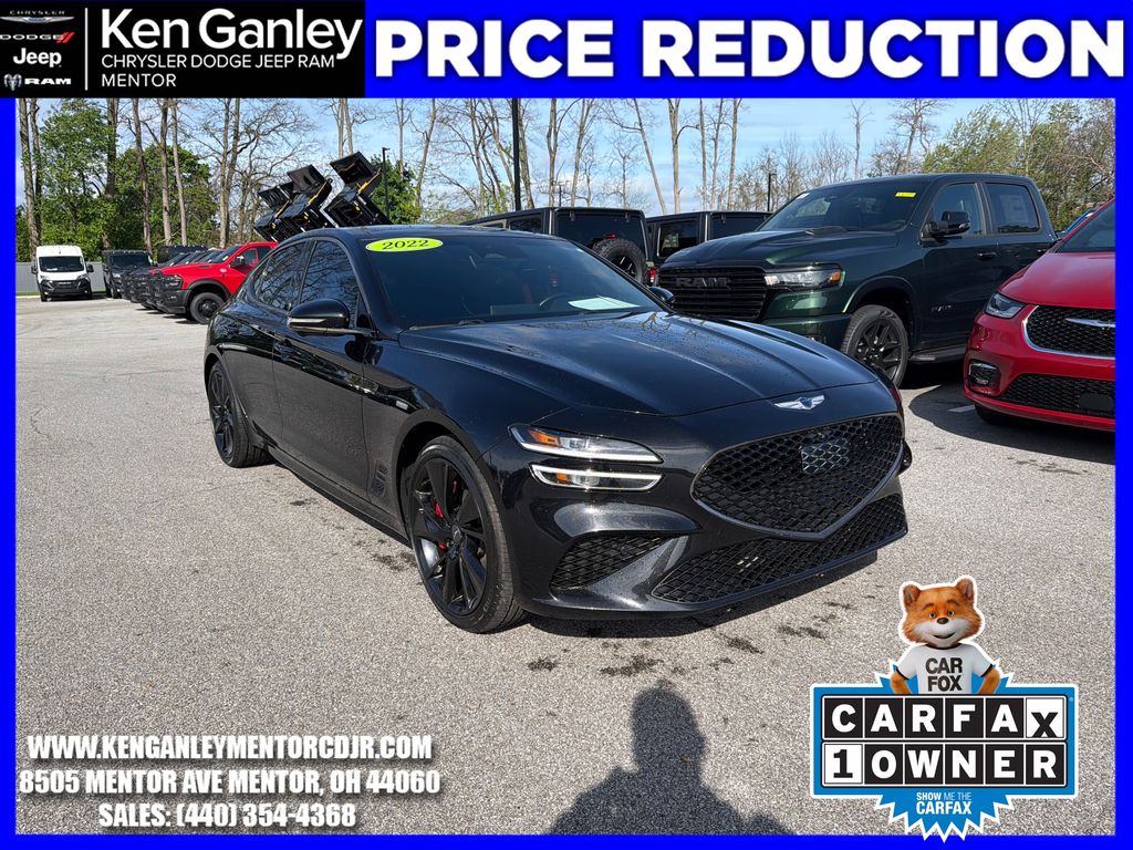 Vik Black 2022 Genesis G70 3.3T RWD Sedan Rear-Wheel Drive 8-Speed Automatic