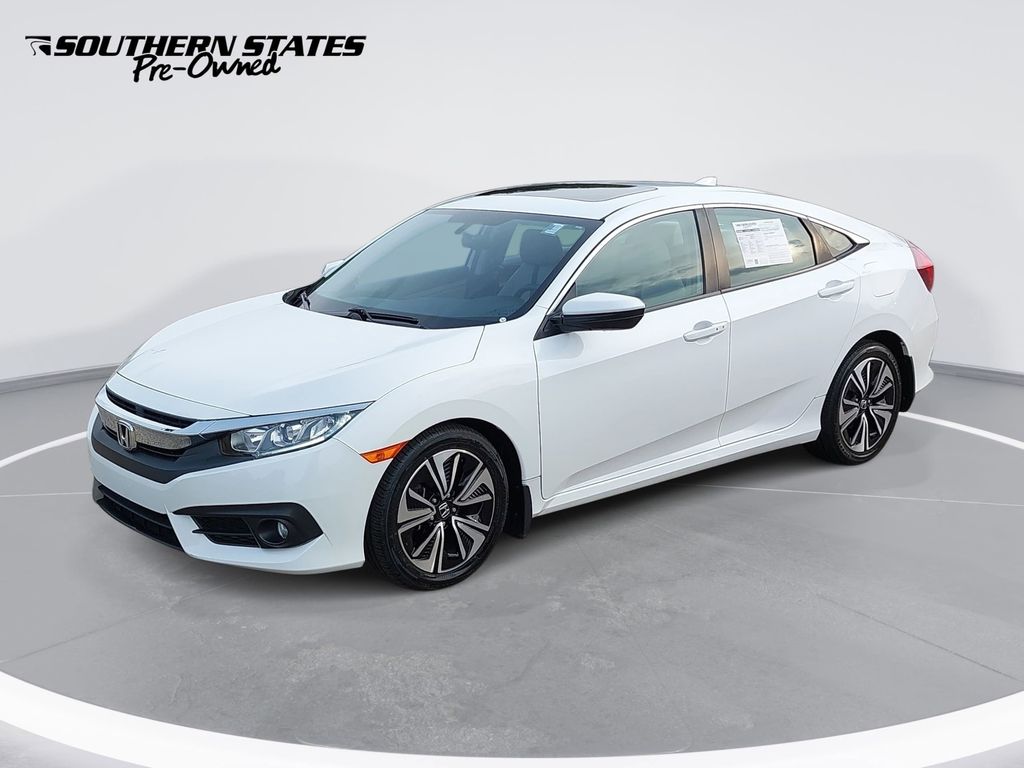 Taffeta White 2016 Honda Civic EX-T Sedan Front-Wheel Drive Continuously Variable Transmission