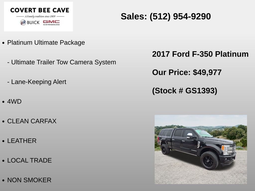 Used Car 2017 Ford F-350sd  Platinum For Sale Under $50,000 In Austin, Texas