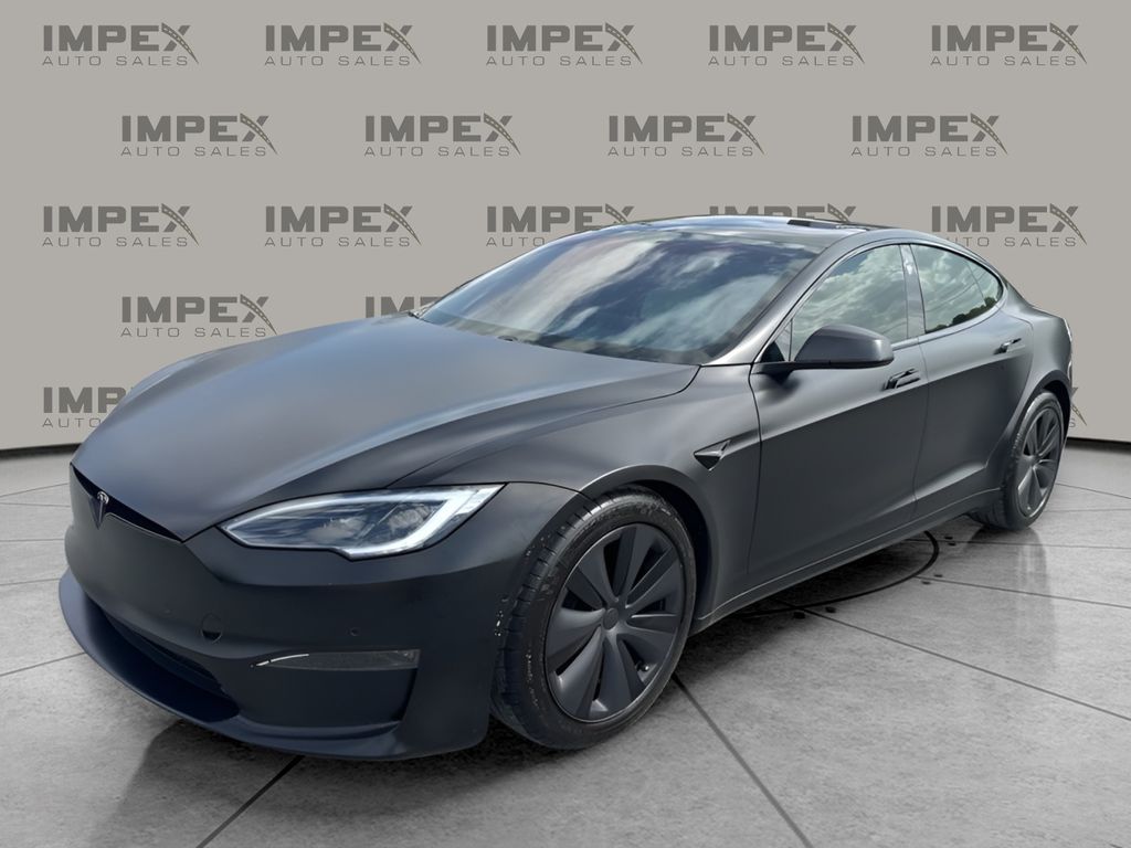 Solid Black 2022 Tesla Model S AWD Sedan All-Wheel Drive 1-Speed Automatic